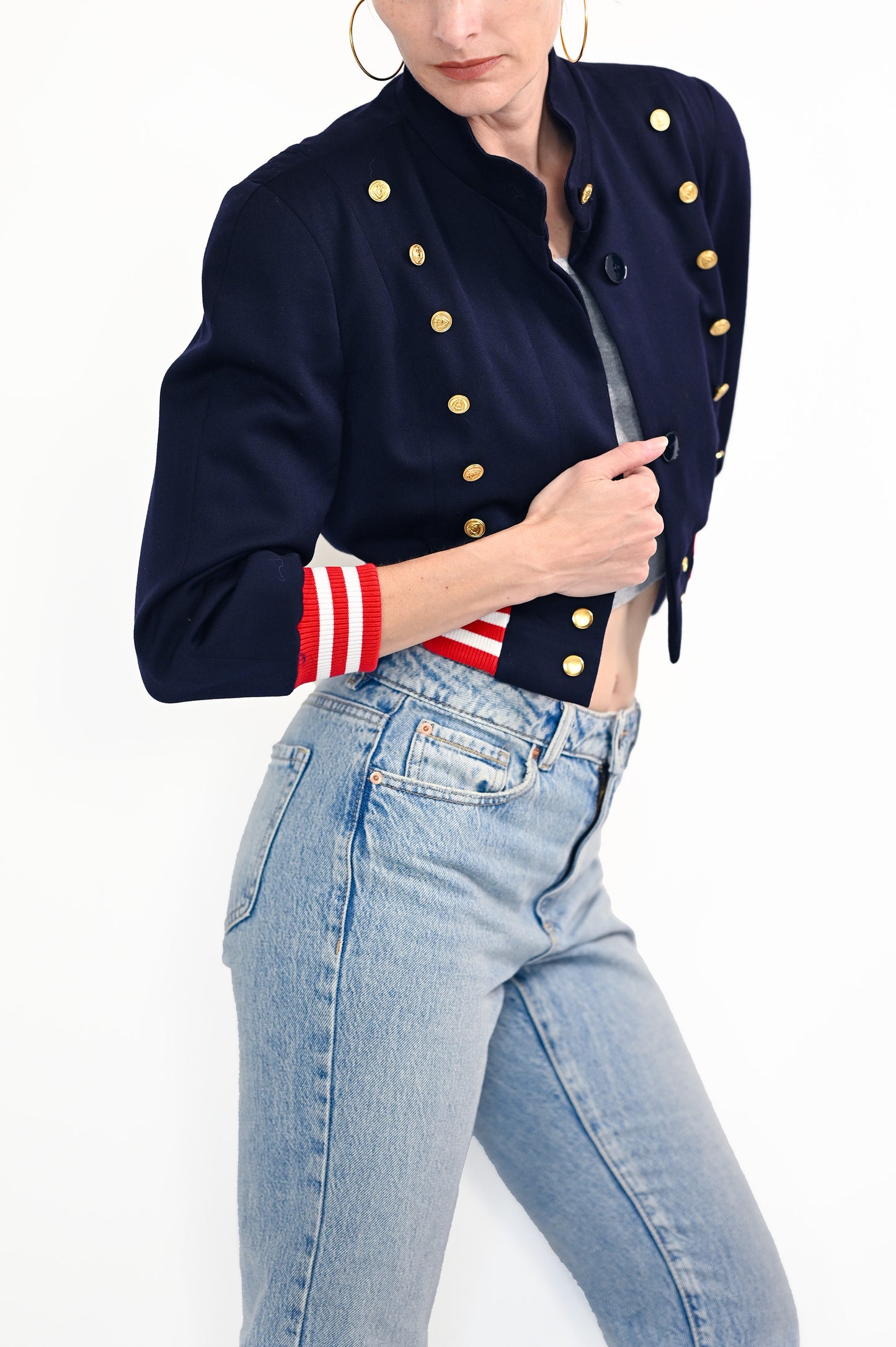 Vintage Military Cropped Bomber Jacket