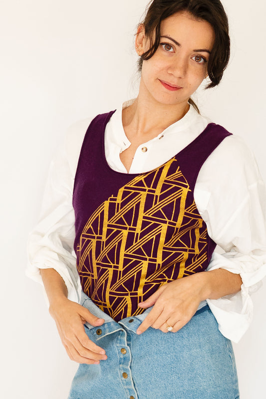 Deco Pattern Cashmere Sweater Vest by Sonia Rykiel